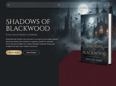 Homepage screenshot of Evelyn Hart author website