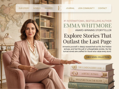 Homepage screenshot of Emma Whitmore's author website
