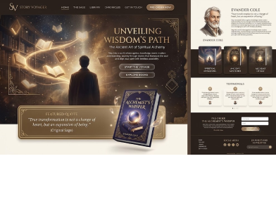 Homepage screenshot of Evander Cloe's author website