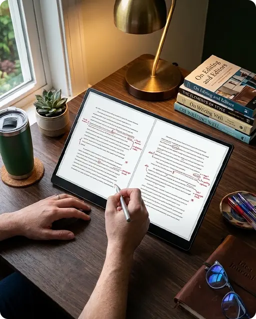 Manuscript being edited