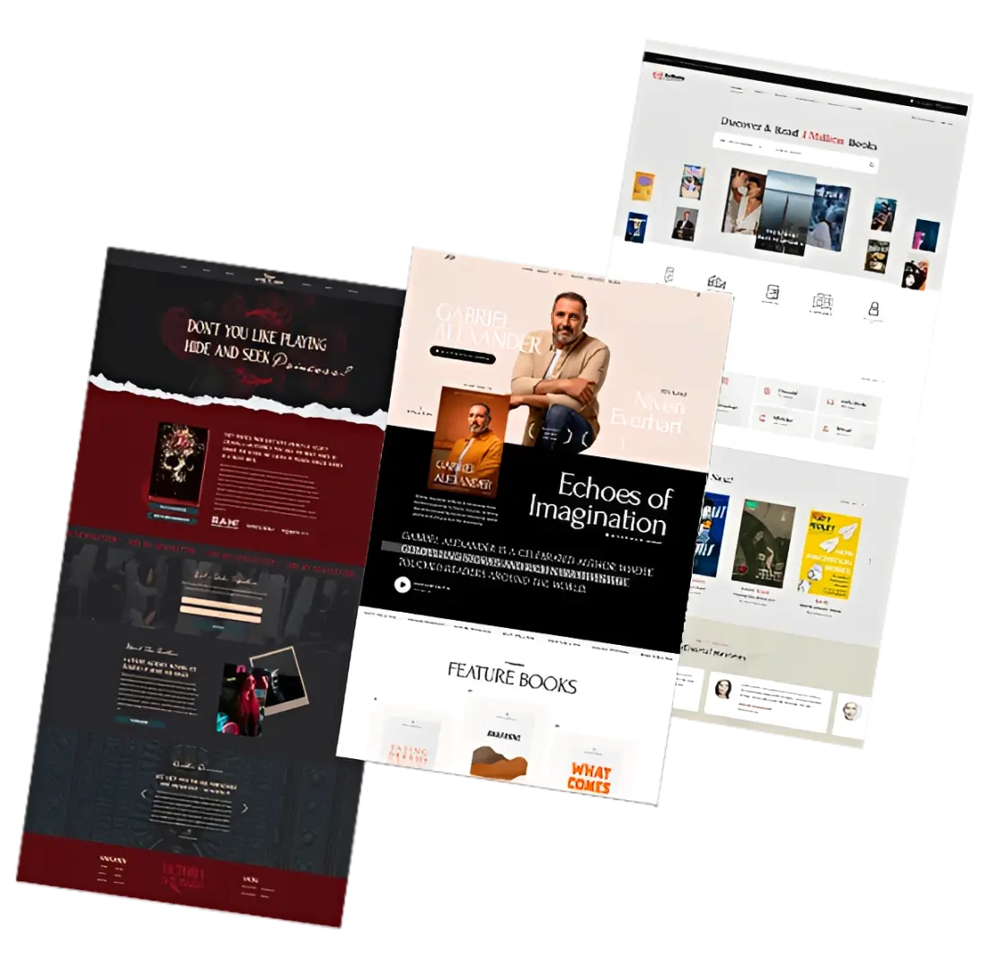 Author website wireframes